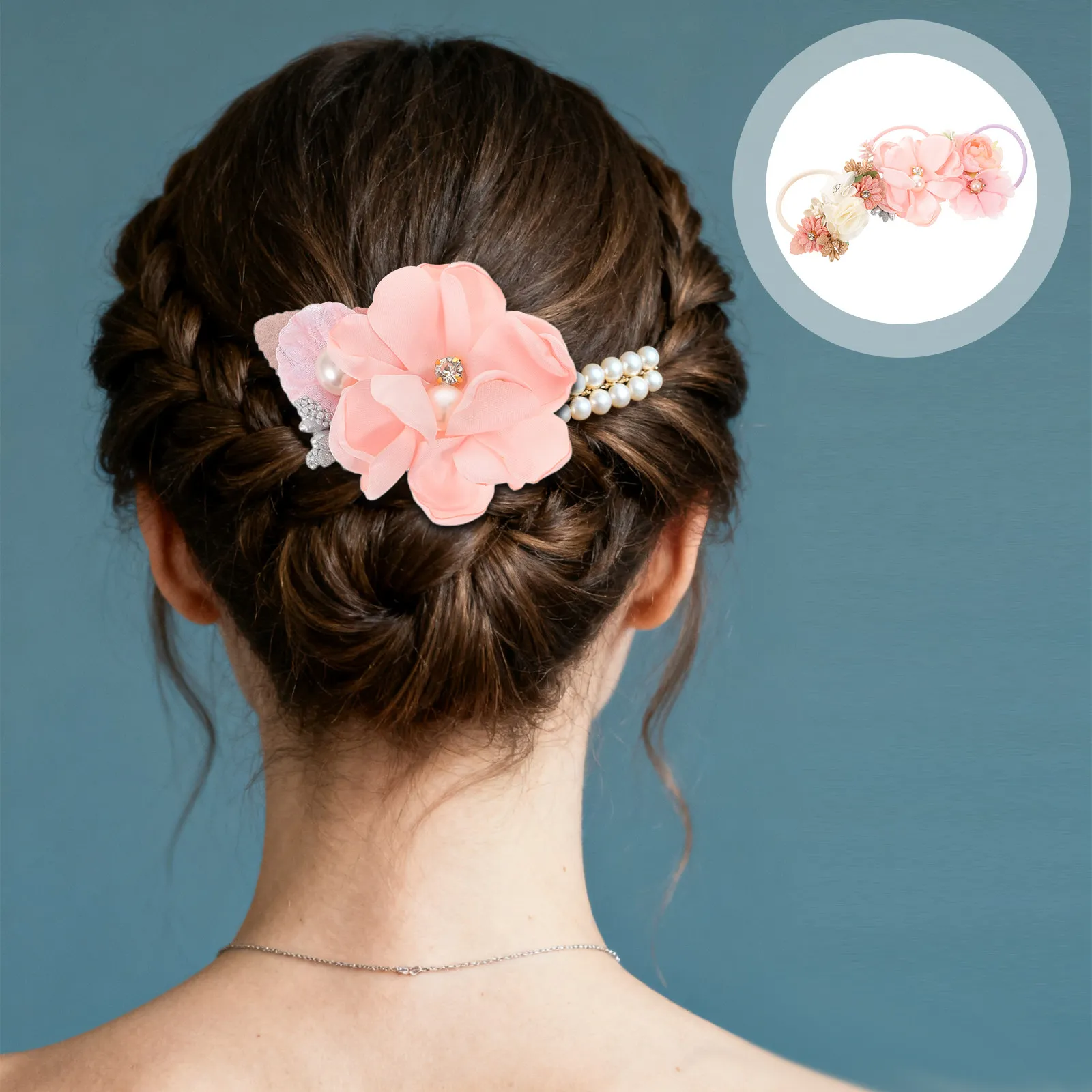 

6 шт. мини-резинок для волос с имитацией цветов, бесшовные эластичные резинки для причесок