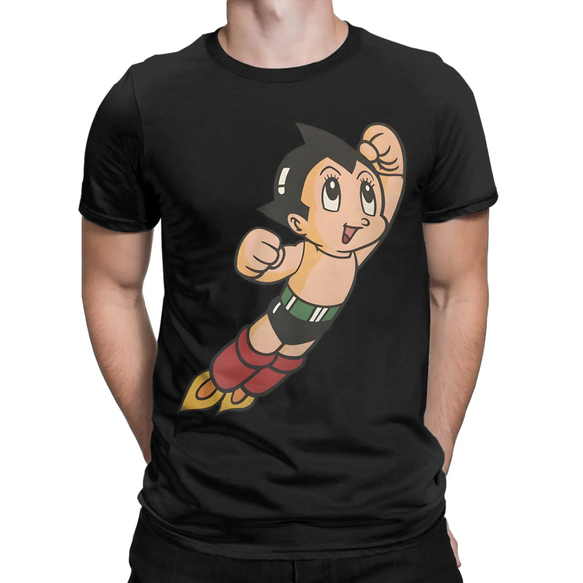 Vintage Astroboy Anime Robot T-Shirt Men Women Cartoon Astro Boy Space Humorous Pure Cotton Tees Short Sleeve T Shirt Plus Size