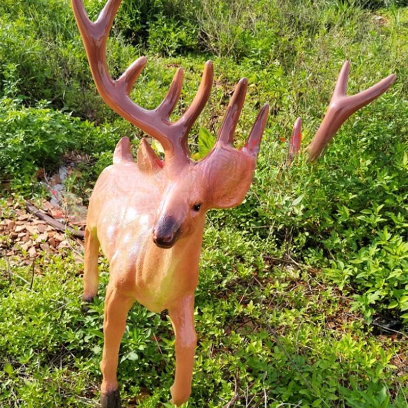 

FRP sculpture outdoor sika deer simulation animal giraffe school biological garden model