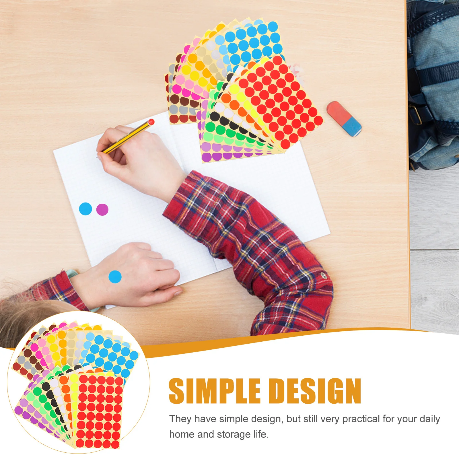 

20 Sheets Colorful Dot Stickers Adhesive Round Labels For Home Storage Organization Classify Seasonings Kitchen Bathroom