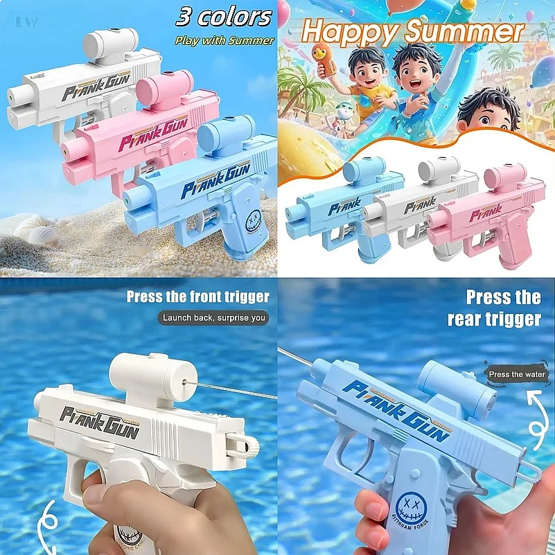 New Creative Double sided Reverse Water Spray Gun Trick Tactics Double sided Reverse Water Spray Mini Water Play Toy