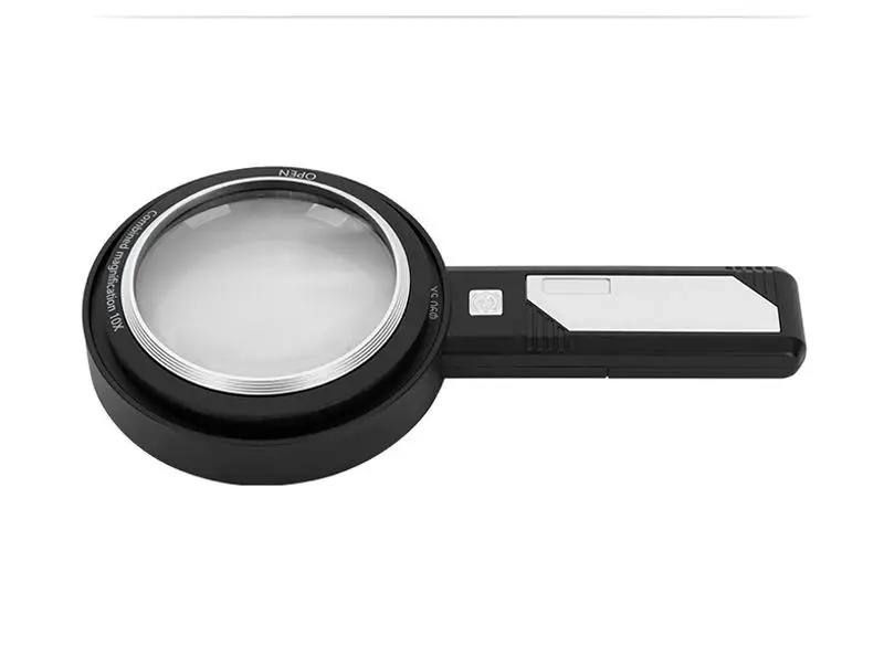Lupa portátil com carregamento USB 5X 10X 15X para leitura Ppraisal, coleção, antiguidades, joias, com lupa de luzes LED