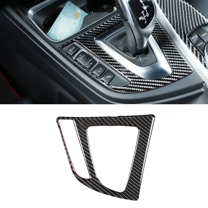 

Real Carbon Fiber Car Interior Gear Shift Control Panel Cover Trim For BMW 3 4 Series F30 F32 2013 2014 2015 2016 2017 2018 LHD