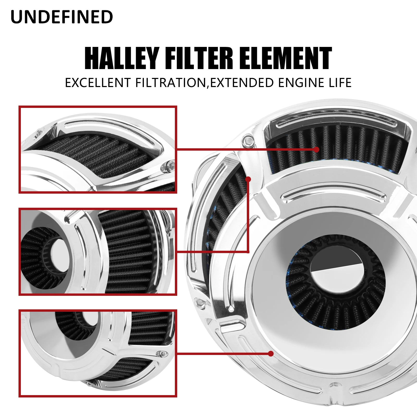 Motorcycle Air Filter CNC Intake Cleaner Element Aluminum For Harley Sportster XL 883 1200 48 Forty Eight 72 1991-2021