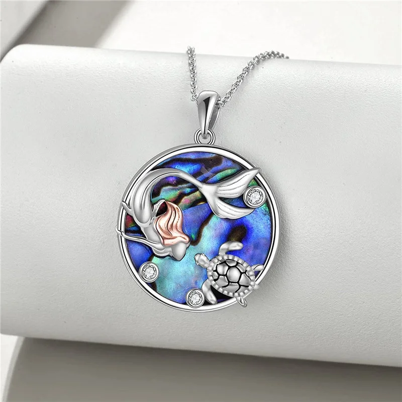 3 style Fashion Silver Classic Sea Mermaid Crescent Moon Necklace Phoenix  Gifts Jewelry for Girls Daughter Women