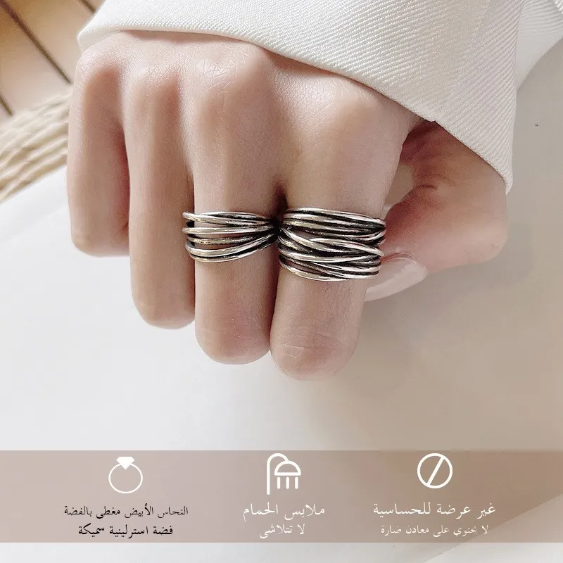 

Тайское серебряное кольцо в стиле ретро 925, не выцветающее, ювелирное кольцо ex Faion, дизайн, сенсация, трансграничный аксессуар ручной работы