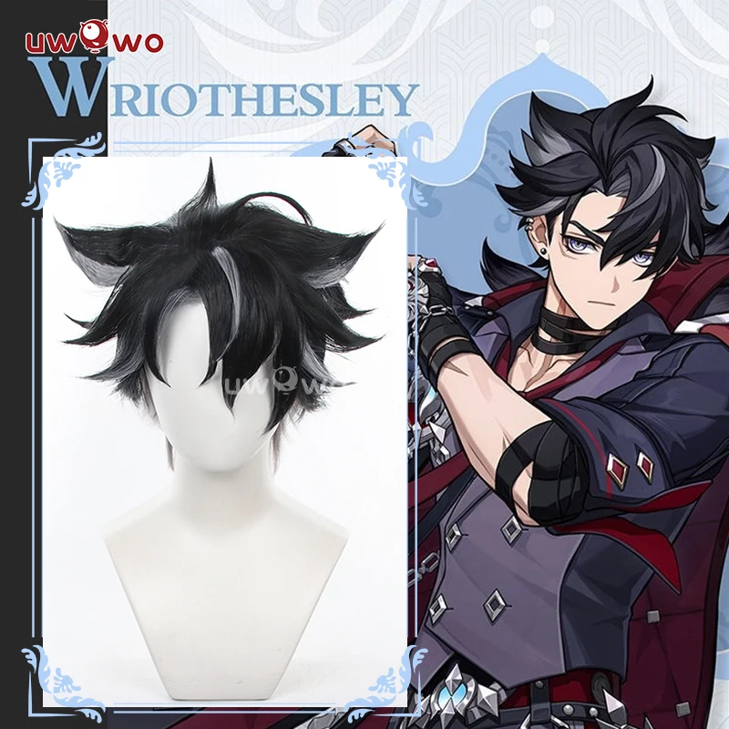 

UWOWO Wriothesley Cosplay Wig Game Genshin Impact Wriothesley Cosplay Wigs Blackk Short Hair