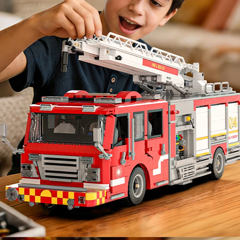 

3033 шт. большие строительные блоки пожарно-спасательного крана, комплект строительной модели MOC, игрушка в подарок на день рождения для мальчиков