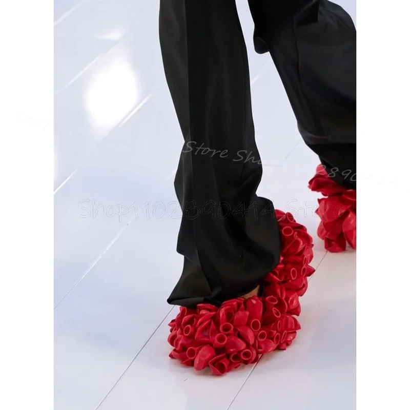 黄色いバルーンデザインのポインテッドトゥランウェイパンプス、スリッポン、レディースシューズ、細いハイヒール、斬新なファッション、パーティー2024、女性用靴