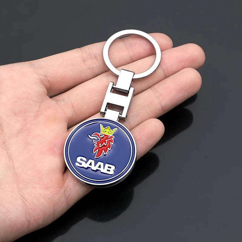 1 قطعة شعار السيارة المفاتيح حلقة رئيسية معدنية اكسسوارات ل Saab 93 93X 95 96 97 94X 92X 99 9X 9000 TurboX Phoenix Sonett
