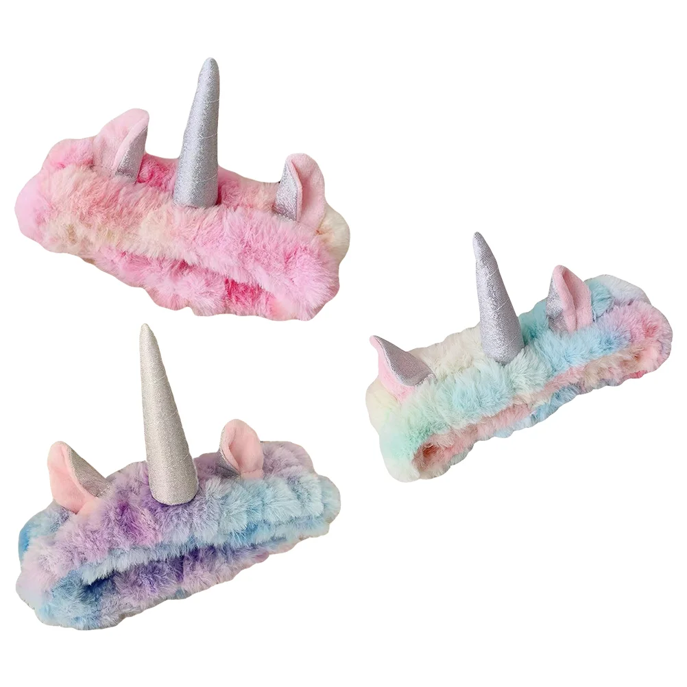 

3 Pcs Head Bands Unicorn Headband Spa Facial Headbands Elastic Makeup Cute Hair Women Lovely Miss