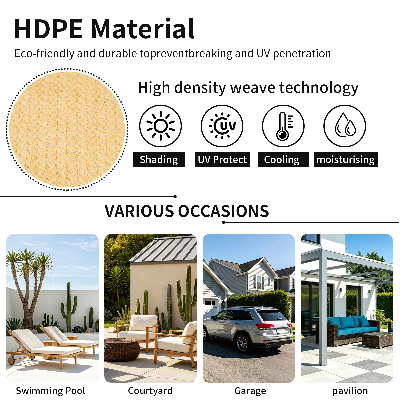 Filet pare-soleil durable en H - Outdoor Furniture Hdpe avis et prix
