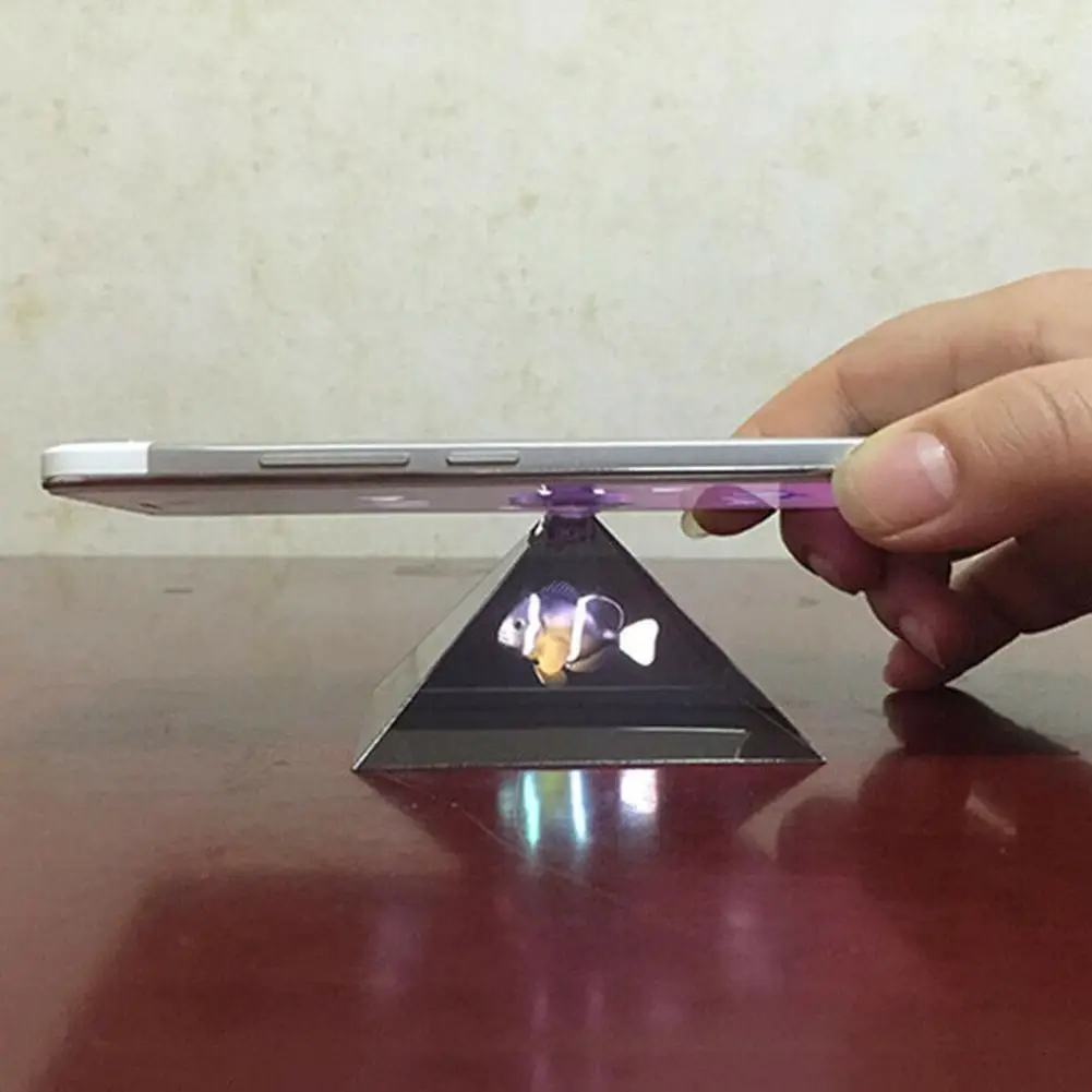 Lampada Proiettore Ologramma A Piramide Per Smartphone – Pellicola Olografica 3D, Pieghevole In PET, Trasforma Il Cellulare In Proiettore Holografico Per Video A 360°