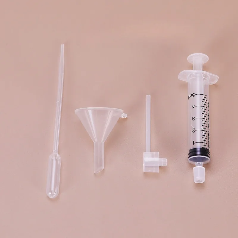 4Pcs Perfume Refill Tools Set Plastic Diffuser Syringe Straw Dropper Funnel Spray Dispensing Required Cosmetic Tools