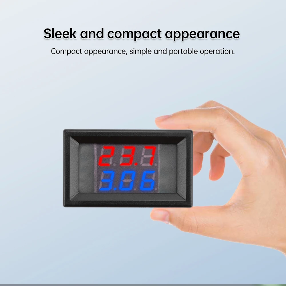 تيار مستمر 4 فولت إلى 28 فولت 0.28 بوصة LED صغير شاشة مزدوجة مستشعر درجة الحرارة الرقمي NTC مقاوم للماء مسبار معدني جهاز قياس درجة الحرارة