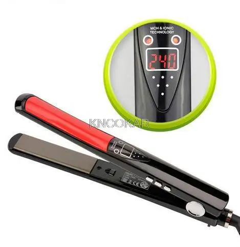 

Hairdressing tool electricity splint LED digital display MCH hot straightening temperature adjustment 1 inch ultra-thin electric
