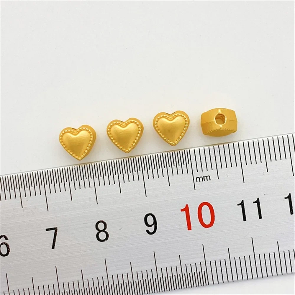 

Ancient Gold Lace Peach Heart Beads Love Loose Beads Handmade DIY String Bracelet Necklace Jewelry Material Accessories