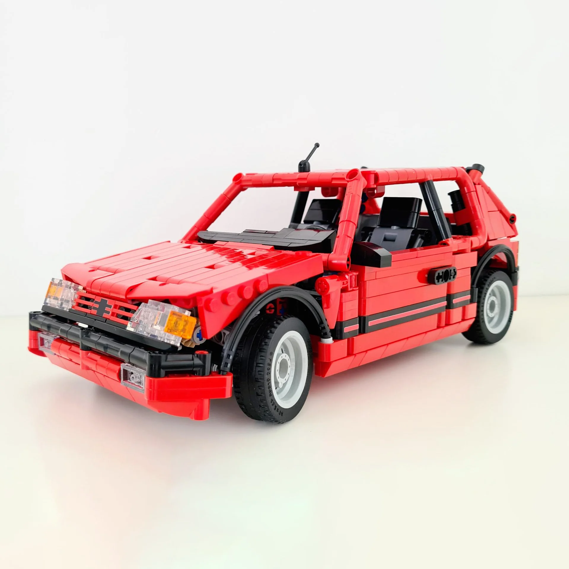 

MOC Speed Champion Peugeot 205 GTI Red Version Classic Racing Model Children's Gift Toy Set Technology Building Blocks