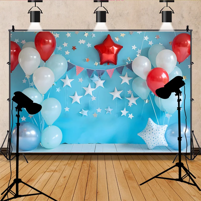 Hot air balloon Happy Birthday Photography Background Football Floral Arch Rocket Soccer Baby Party Carrots Backdrops FB-01