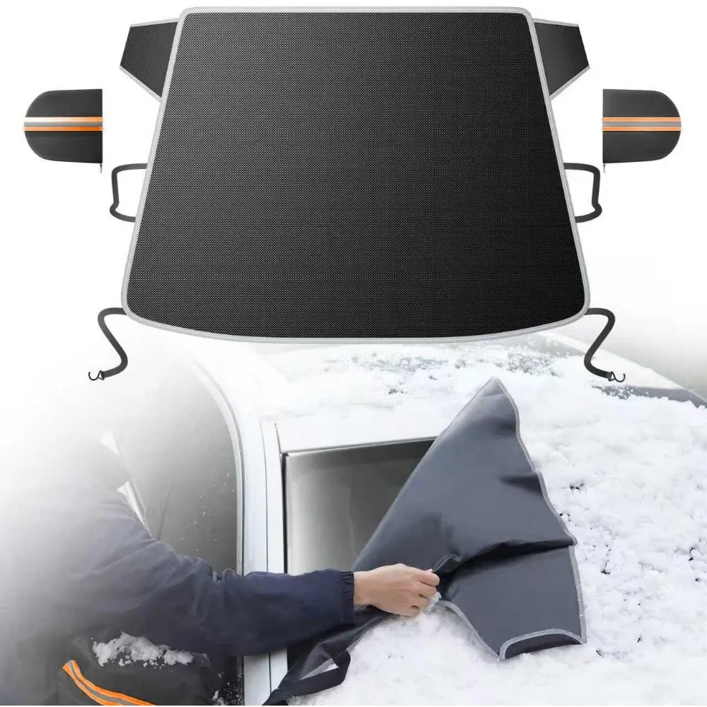 

2025 Upgraded Heavy-Duty Windshield Cover for Snow, Ice, and Frost - Waterproof 700D Fabric, Fits Cars, SUVs, Trucks