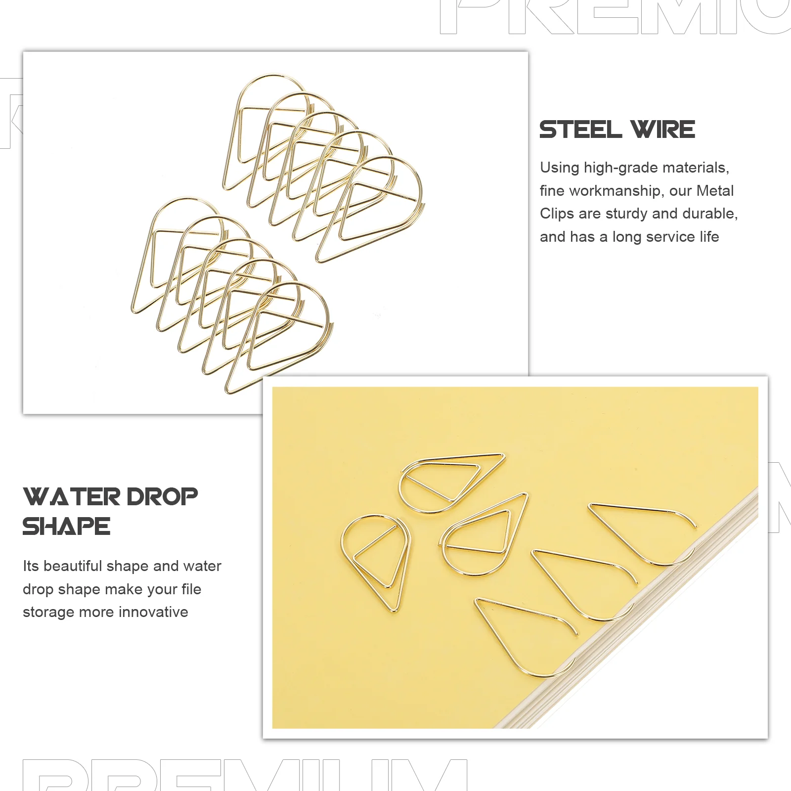 10 Pcs Paper Clip Small Steel Decor Simple Shaped Bills Fixing Paperclip Multi-use Wire Desk Accessory Note Office Pin