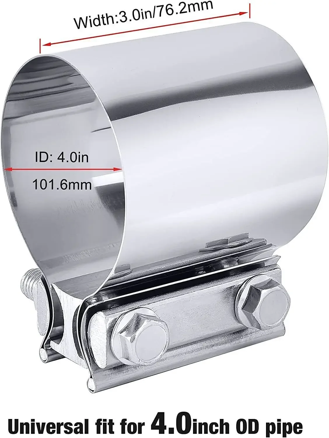 2 قطعة 4 بوصة بعقب مشترك الفرقة العادم المشبك كم المقرنة T304 الفولاذ المقاوم للصدأ