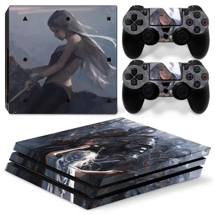 Cute girl style Protective Sticker for PS4 Pro Console, Decal Skin, Gaming Accessories Support custom drawing