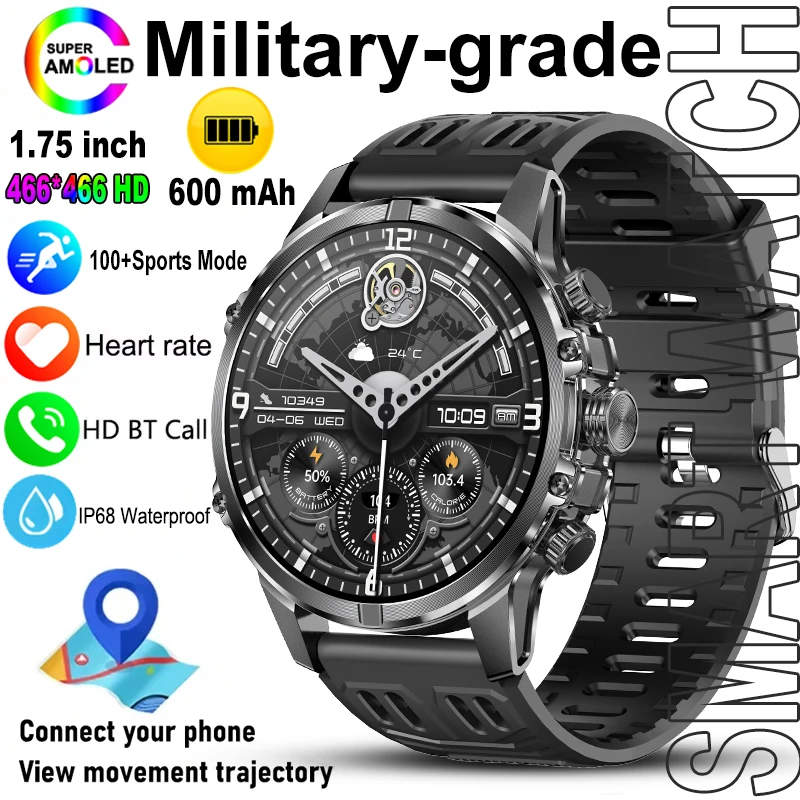 

2025 New For Xiaomi Military Smart Watch Men Outdoor Sports Fitness IP68 Waterproof Tracker Health Monitor BT Call Smart Watch