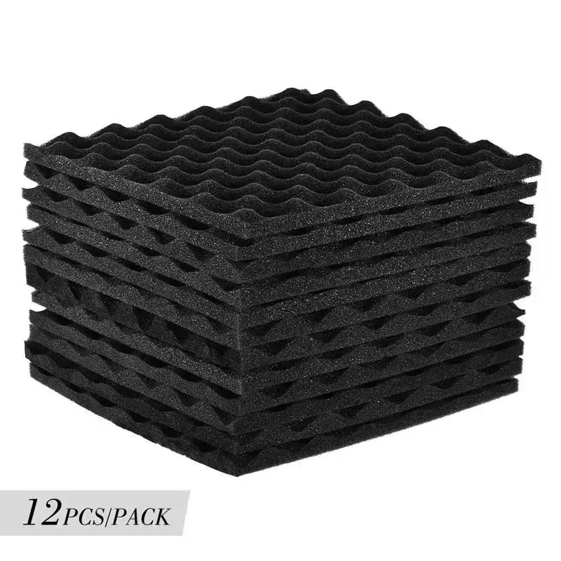 12/24/36pcs Studio Acoustic Foams Panels Sound Insulation Foam KTV Wedge Foam Tiles Wall Panels 25 * 25cm
