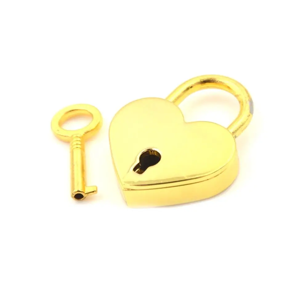 Cadeado com chave, forma do coração, amor coração Lock, diário, livro, caixa de jóias, casamento, Hardware Locks