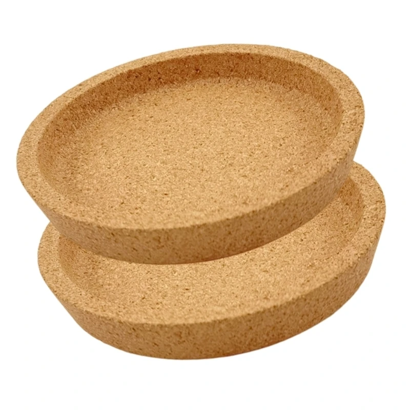 C7AC Cork Cup Coasters with Raised Lip Round Drink Holders for Drink Absorbent, Coffee Table, Dining Table, Office Desk