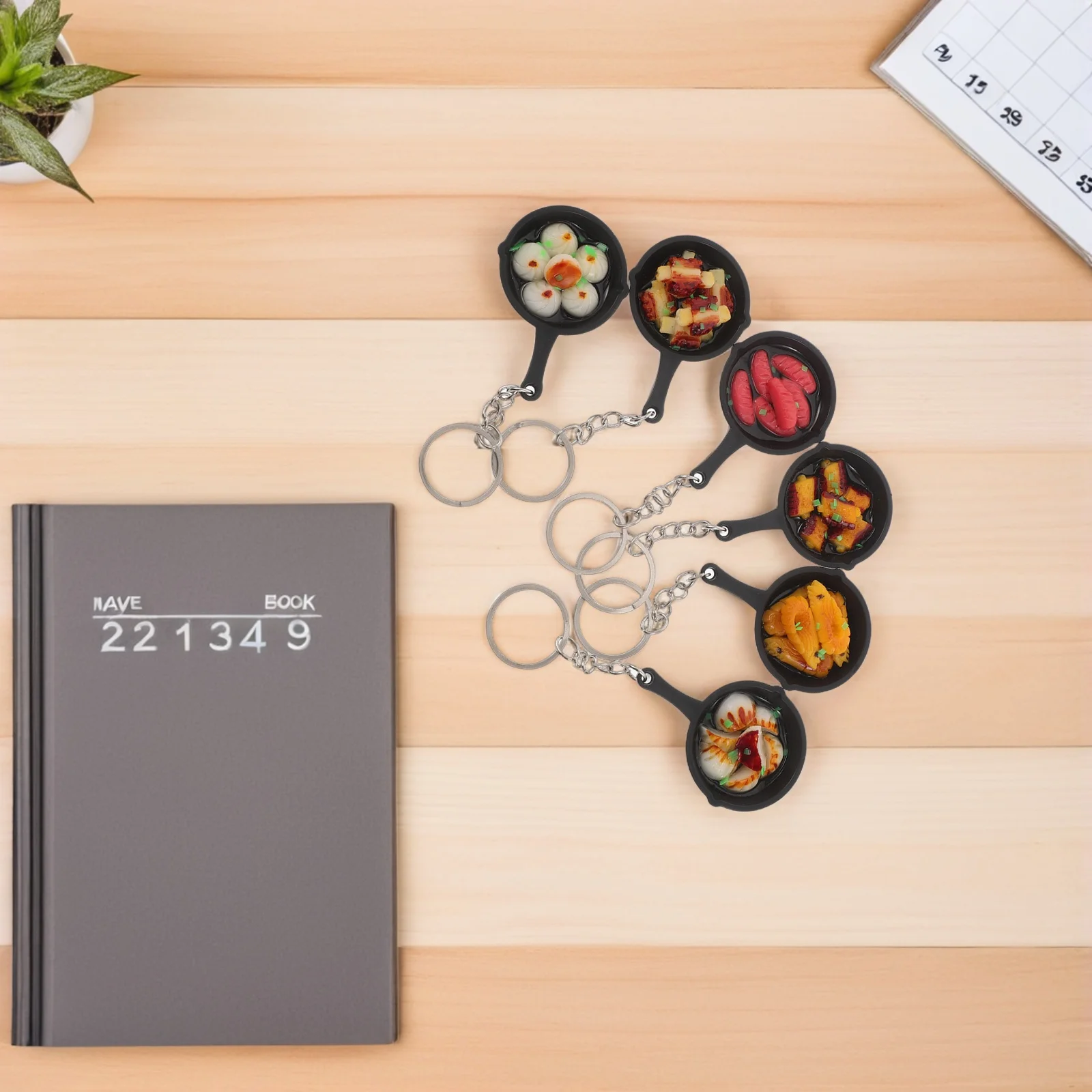 6 قطعة مقلاة المفاتيح قلادة صغيرة الغذاء سحر حقيبة معلقة حلية حقائب اليد حزب صالح تنوعا خفيفة الوزن #1