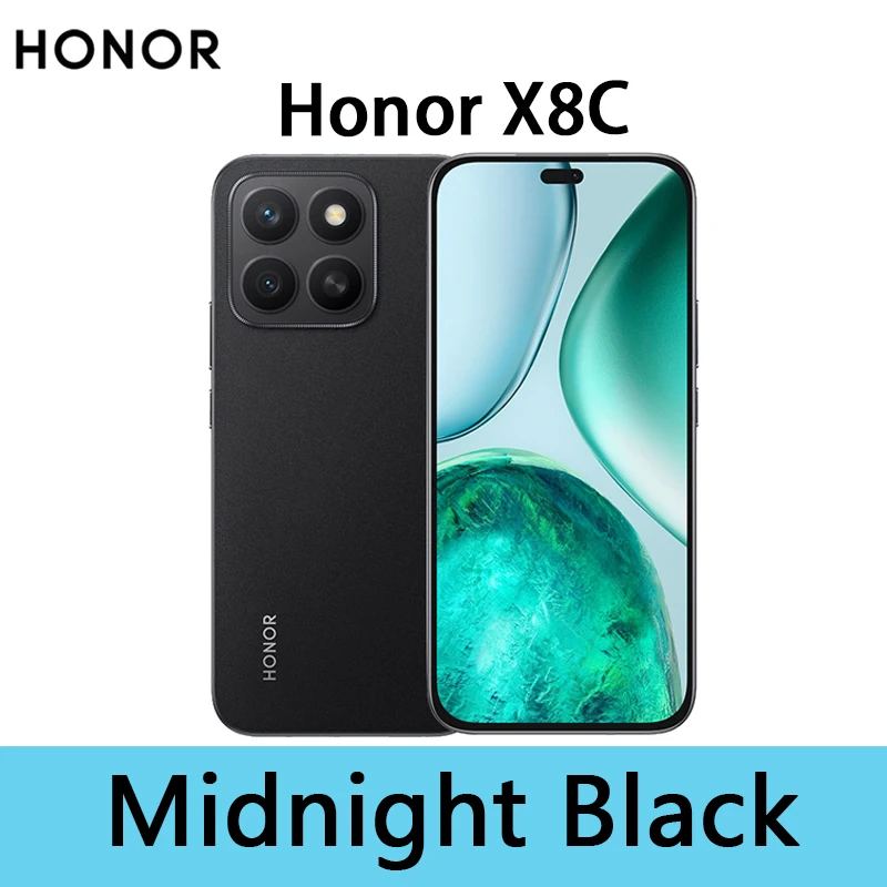 Honor X8c 4G-smartphone 6,7'' AMOLED 108MP en 50MP Ultraheldere nachtfotografie Extreme val- en waterbestendigheid HONOR AI Eraser
