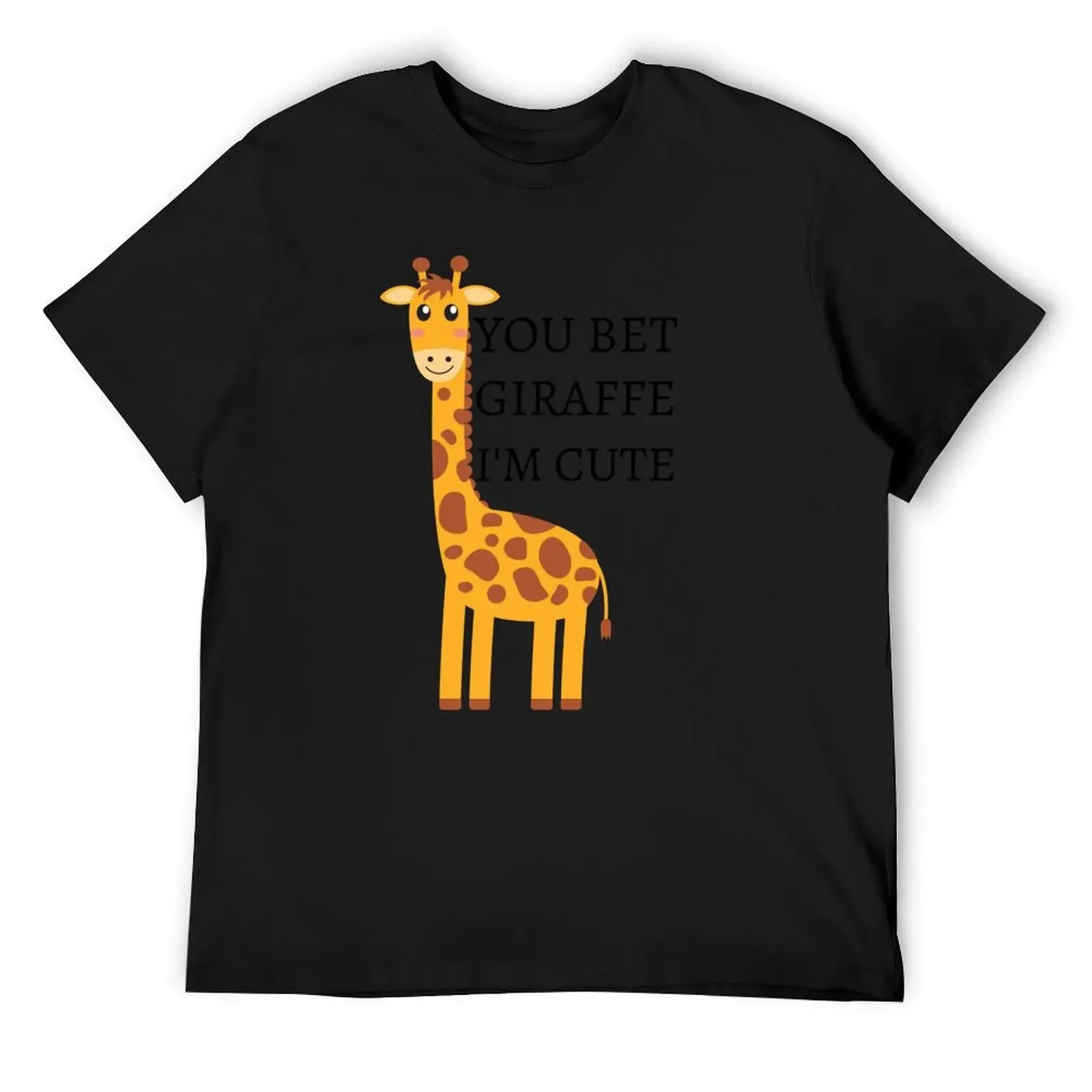 

Забавная футболка с изображением жирафа: You Bet Giraffe I'm Cute, простая одежда, мужская одежда, футболки для мужчин с графикой