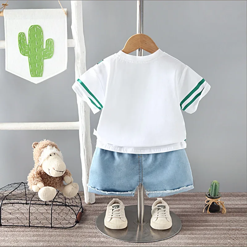 Neue Sommer Baby kleidung Anzug Kinder Jungen T-Shirt Shorts 2 teile/satz Kleinkind Mädchen Kleidung Säugling Cartoon Kostüm Kinder Trainings anzüge