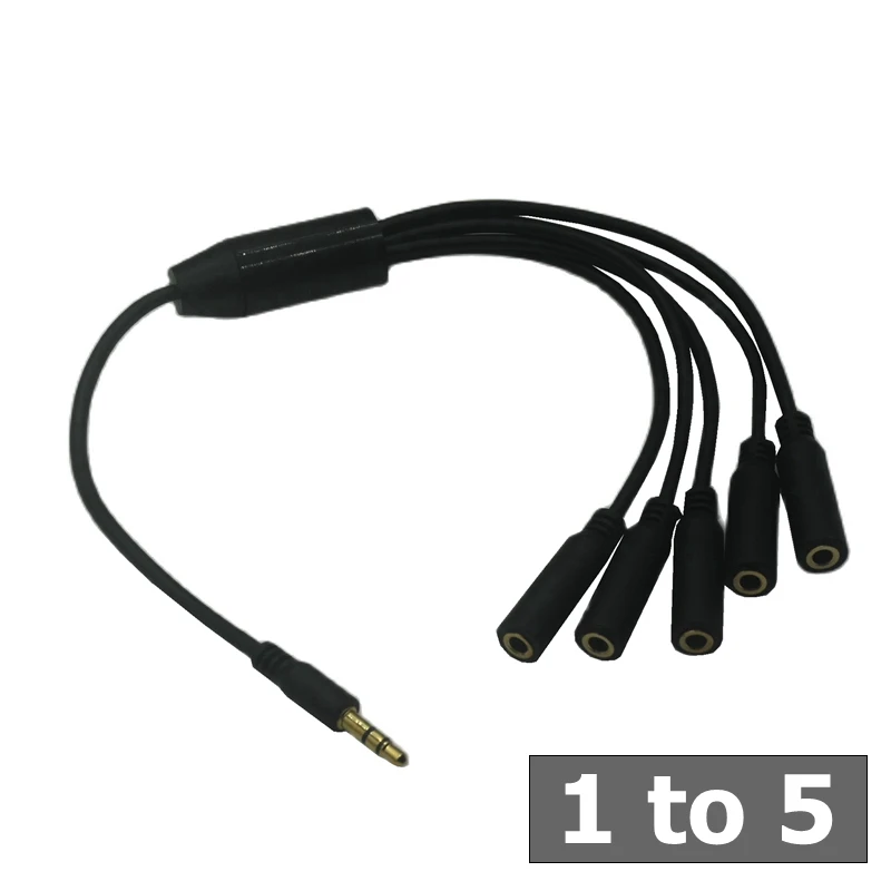 3.5mm Audio Splitter Y Jack 1 Male to 5 4 3 2 Female M/F 3.5 mm Cable Stereo Earphone Connector Adapter Earphone Accessories