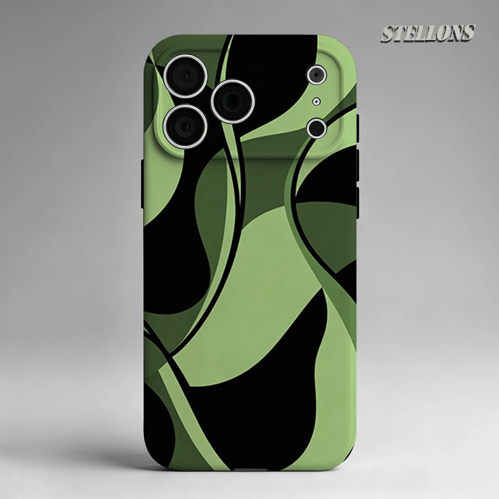 Phone Cases Green - Capa de Celular Abstrata Verde Ondulada