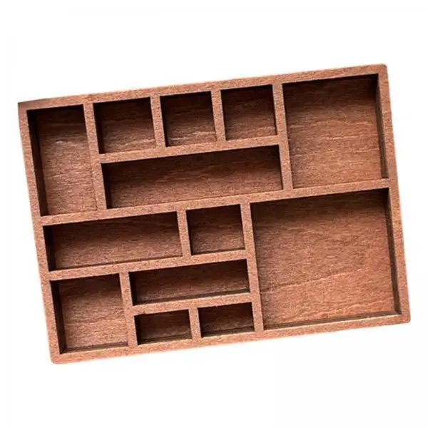 Miniature Trinket Shelf Wood Jewelry Display Tray with Sections for Rings Earrings Bracelets Ideal Home Decor
