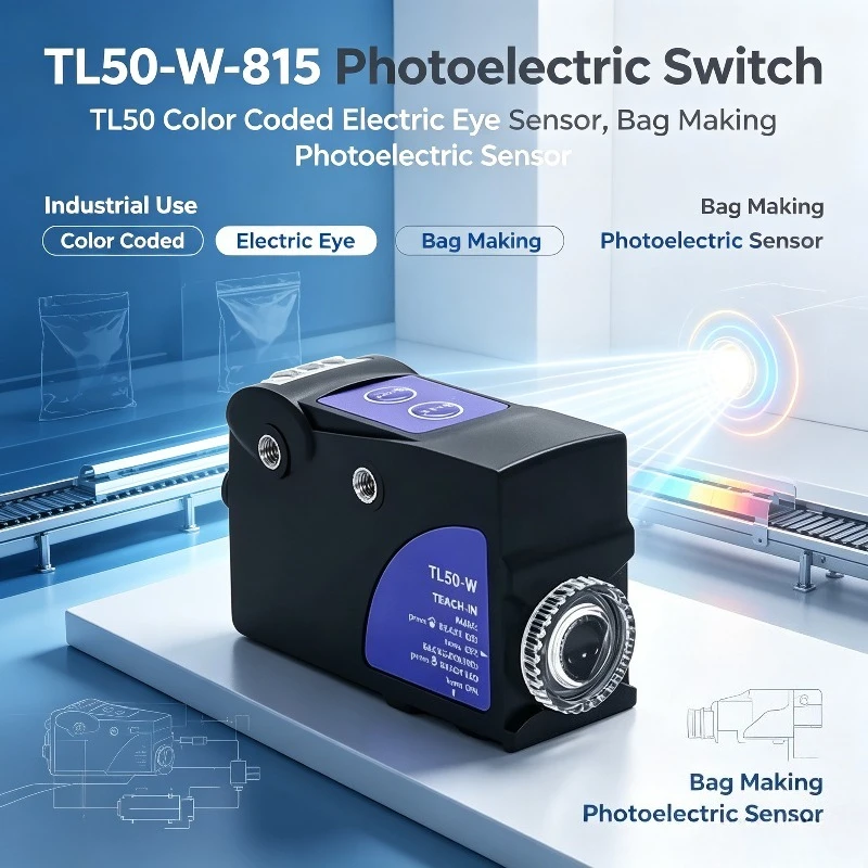 TL50-W-815 Photoelectric Switch, TL50 Color Coded Electric Eye Sensor, Bag Making Photoelectric Sensor