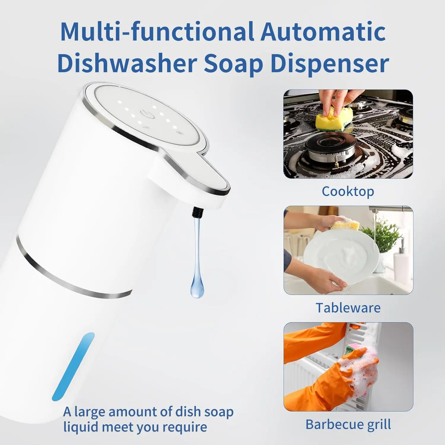 

Automatic Touchless Soap Dispenser with 4 Levels Adjustable Soap Dispenser Pump Wall Mounted Hand Soap for Bathroom Kitchen