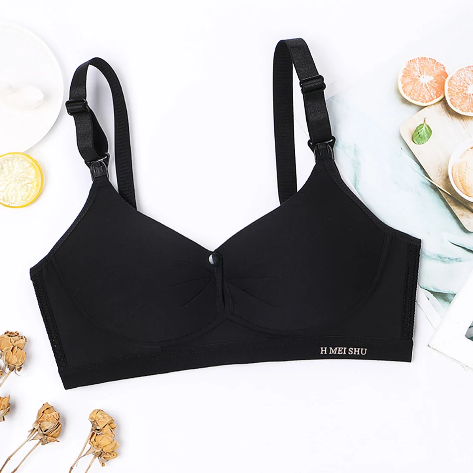 Maternity Nursing Bra Built-in Support and Lifting Effect Postpartum Feeding Convenient Front Clasp Soft and Thin Material Bras