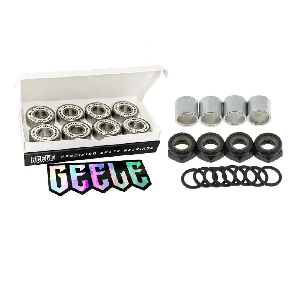 Skateboard Bearings & Nuts for Longborad Inline Skates Spinners