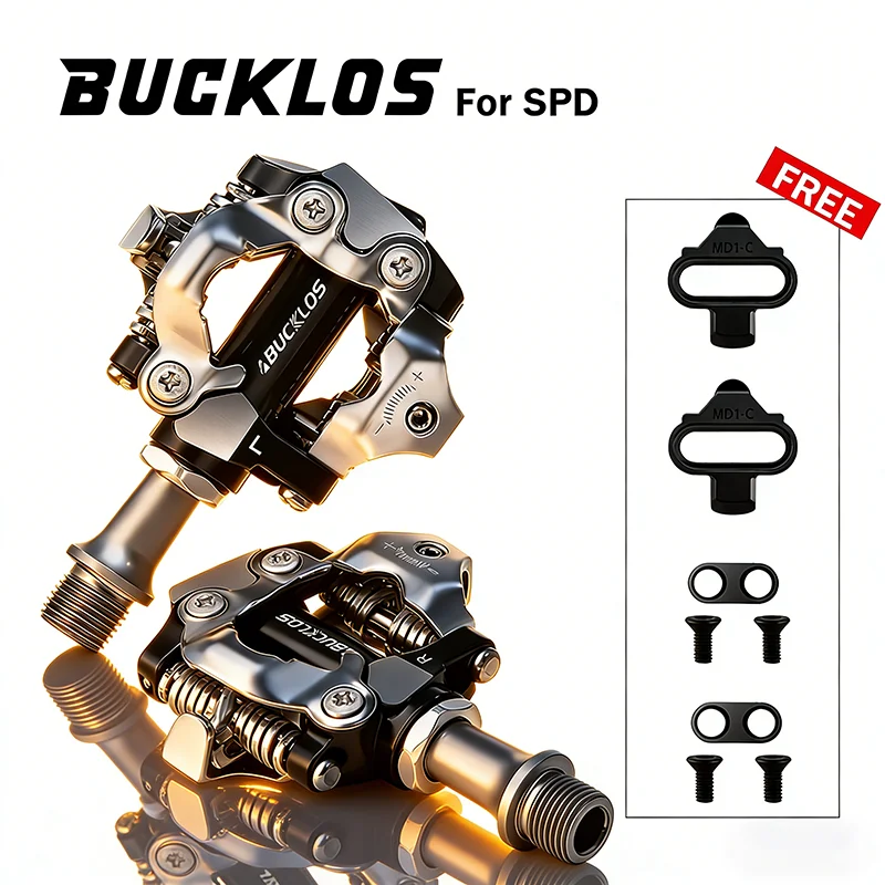 

BUCKLOS Bicycle Lock Pedal for SPD Aluminum Alloy Mountain Self-locking Pedal Sealed Bearings Bike Pedal for SHIMANO Bike Part