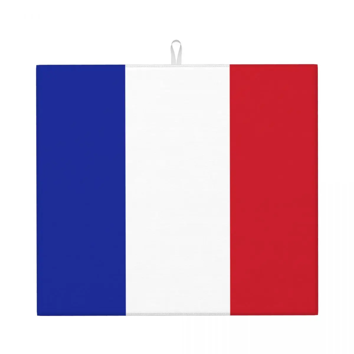 Custom Flag Of France Dish Drying Mat for Kitchen Quick Dry Absorbent French Proud Microfiber Dishes Drainer Pad