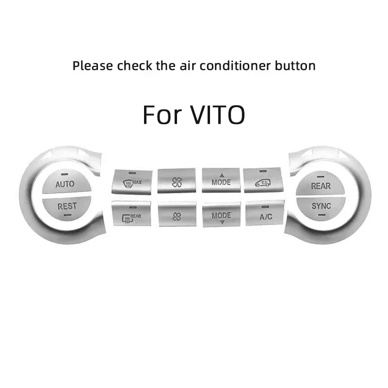 Car Central Console Air Conditioning AC Button Sticker Cover For Mercedes Benz V Class VITO V260L V250 Auto Interior Accessories