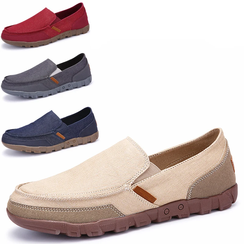 Size48 Casual Shoes Men Breathable SlipOn Flat Canvas Shoes Spring and Summer Men's Loafers Comfortable Breathable Sneakers KB49