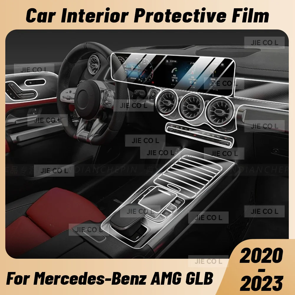 

Для Mercedes Benz AMG GLB 2020-2023 устойчивая к царапинам салон автомобиля, центральная консоль, медиа-приборная панель, навигация, защитная пленка из ТПУ