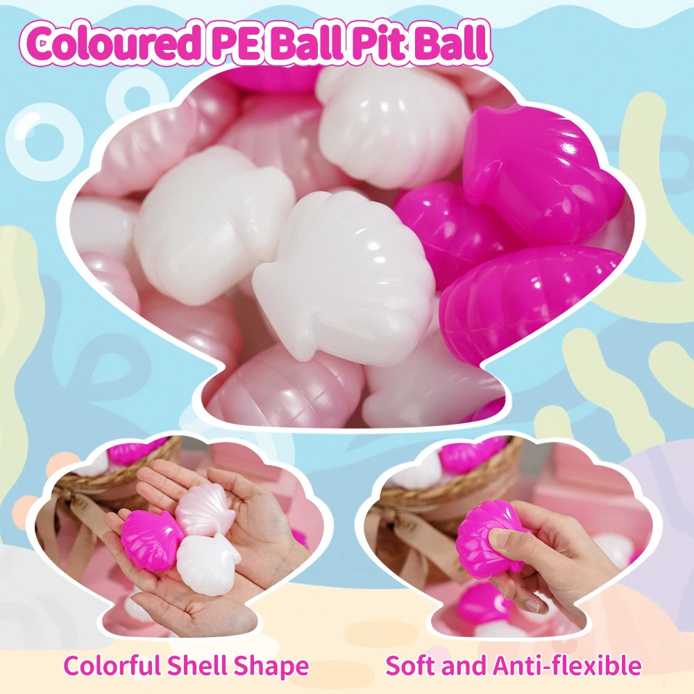 Ball Pit Ball 5.5CM 100 pezzi serie rosa palline di plastica per bambini oceano per tende da gioco per bambini all'aperto giocattoli da spiaggia
