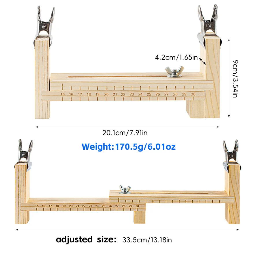Bracelet Weaving Loom - Wooden Craft Stand for Macrame Cord & Jewelry Making Tools view 4