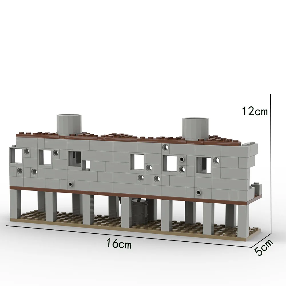 2차 세계대전 군인 군대 2차 세계대전 버려진 집 빌딩 블록 모델 벽돌 군인 피규어 어린이 DIY 장난감 선물